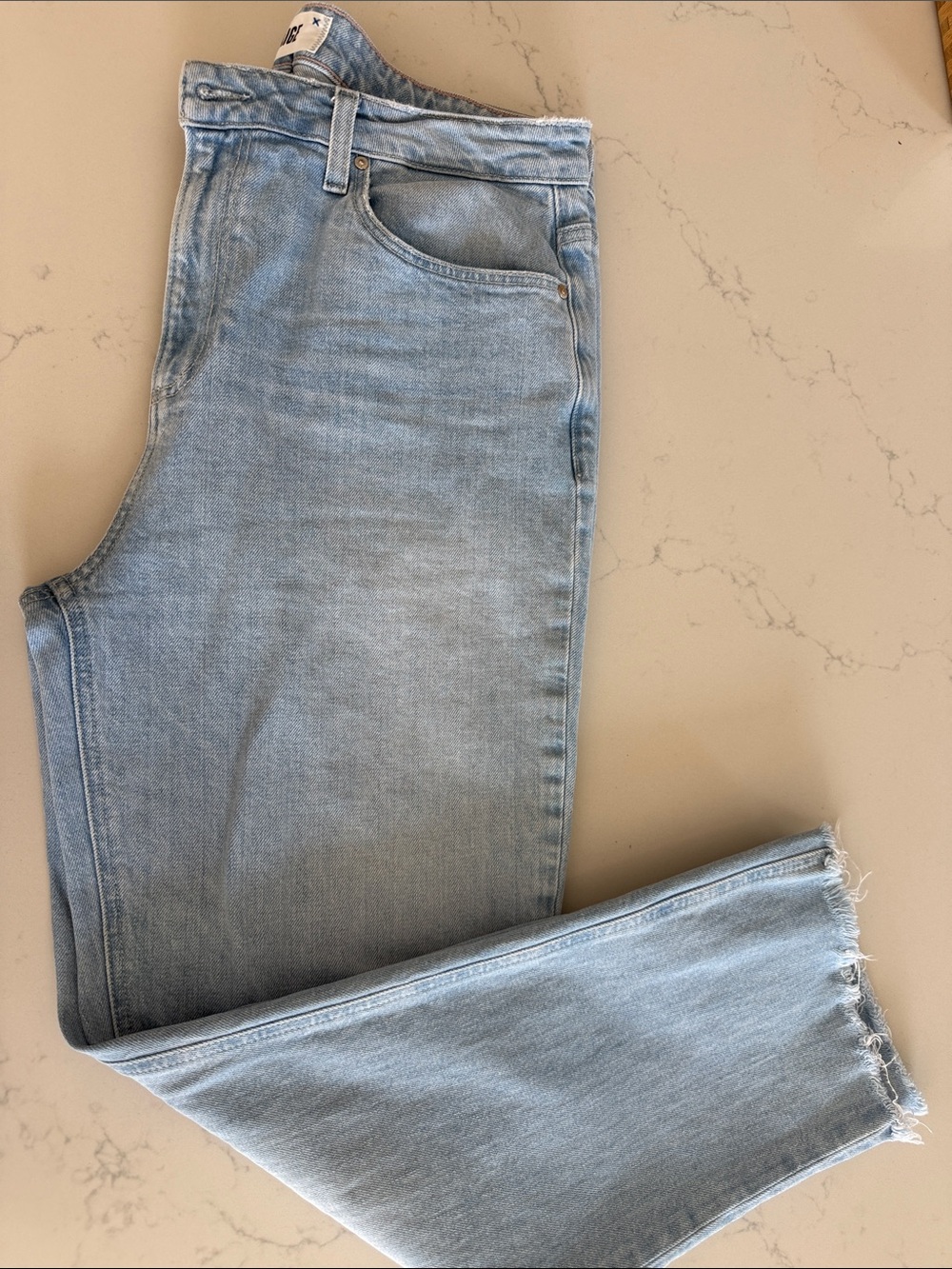 PAIGE Light Blue Straight Leg Jeans